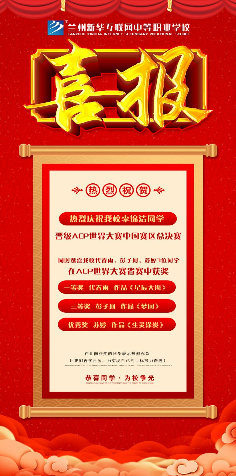 喜報！恭喜蘭州新華學子在ACP世界大賽中獲得優(yōu)異成績